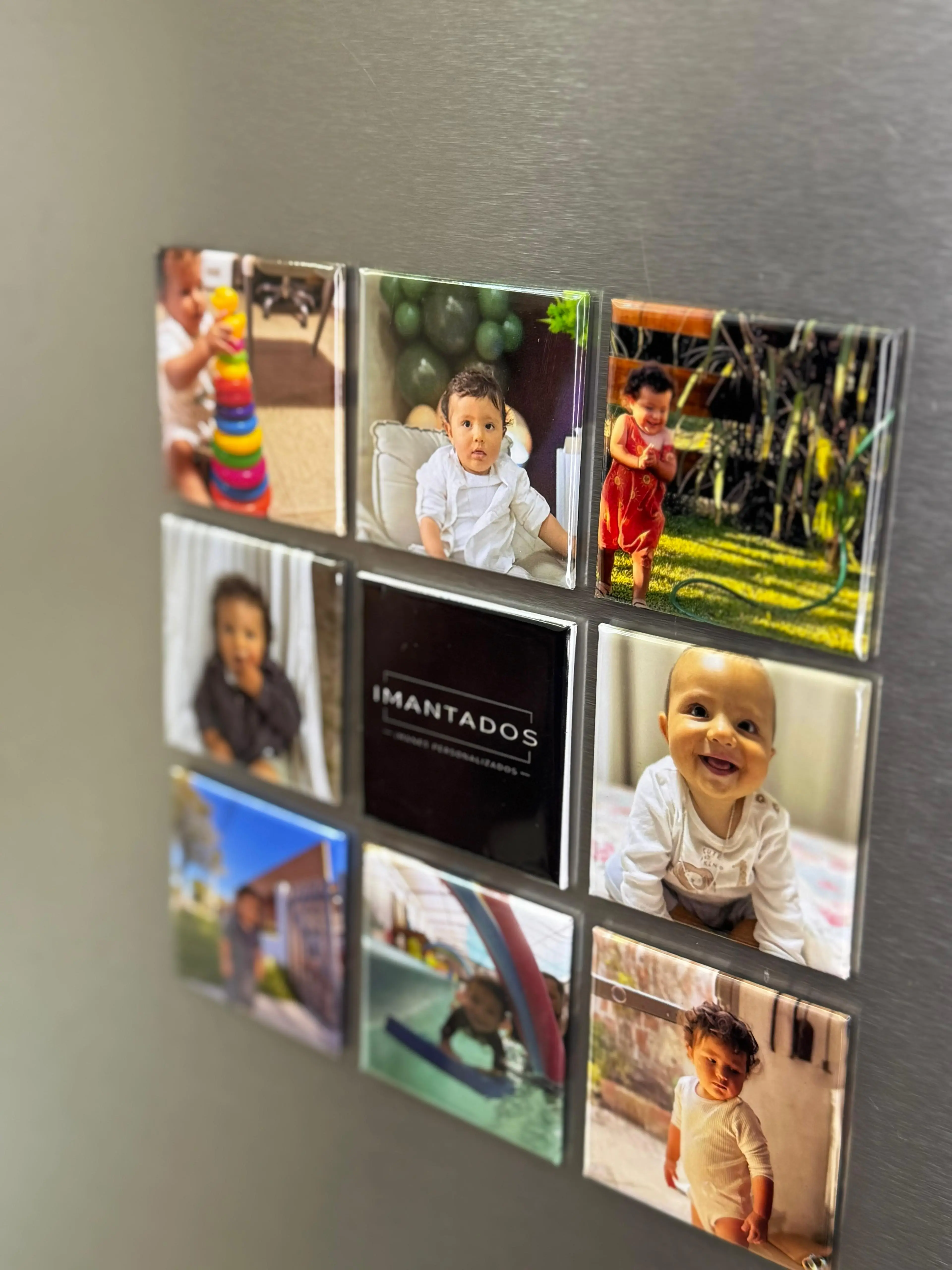 Caja de regalo con imanes personalizados de fotos de bebe